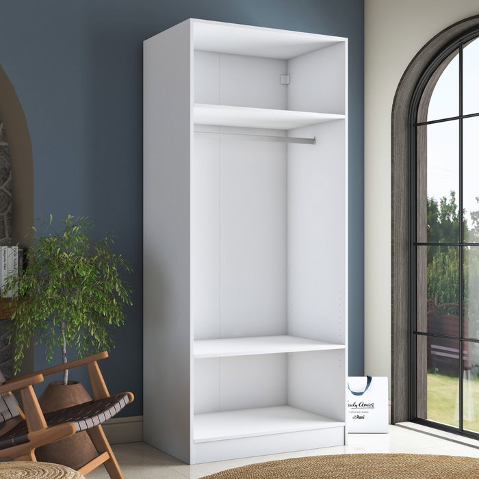 Hanah Home Armario Blanco con Estanterías Hanah Home Armario Blanco con Estanterías